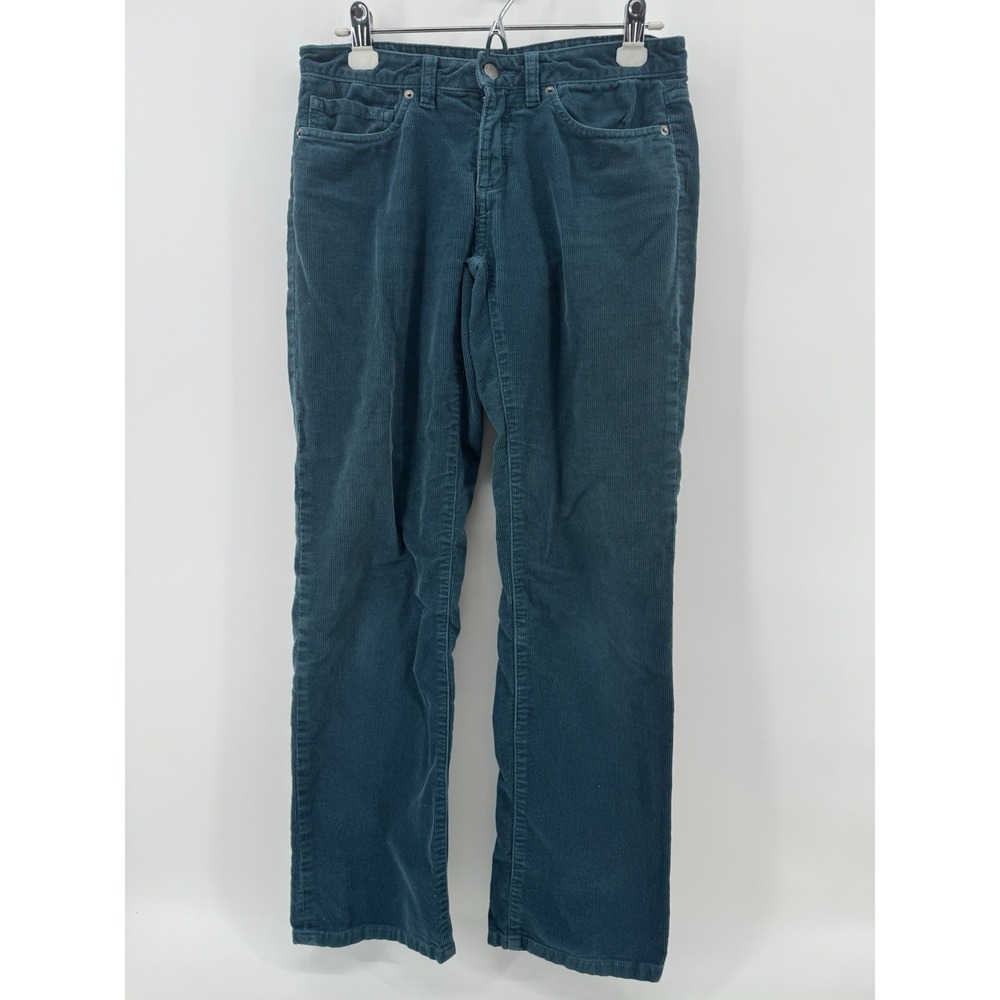 Patagonia Corduroy Pants Womens 26 Blue Green Cotton Stretch Straight Leg